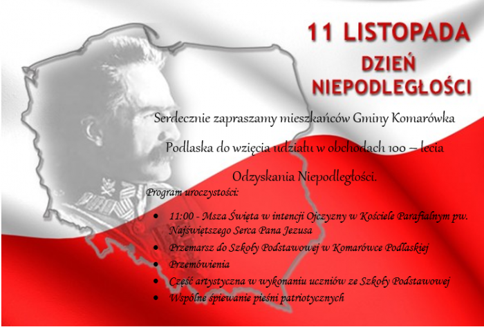 Miniturka artykułu: Zaproszenie na uroczystości Odzyskania Niepodległości