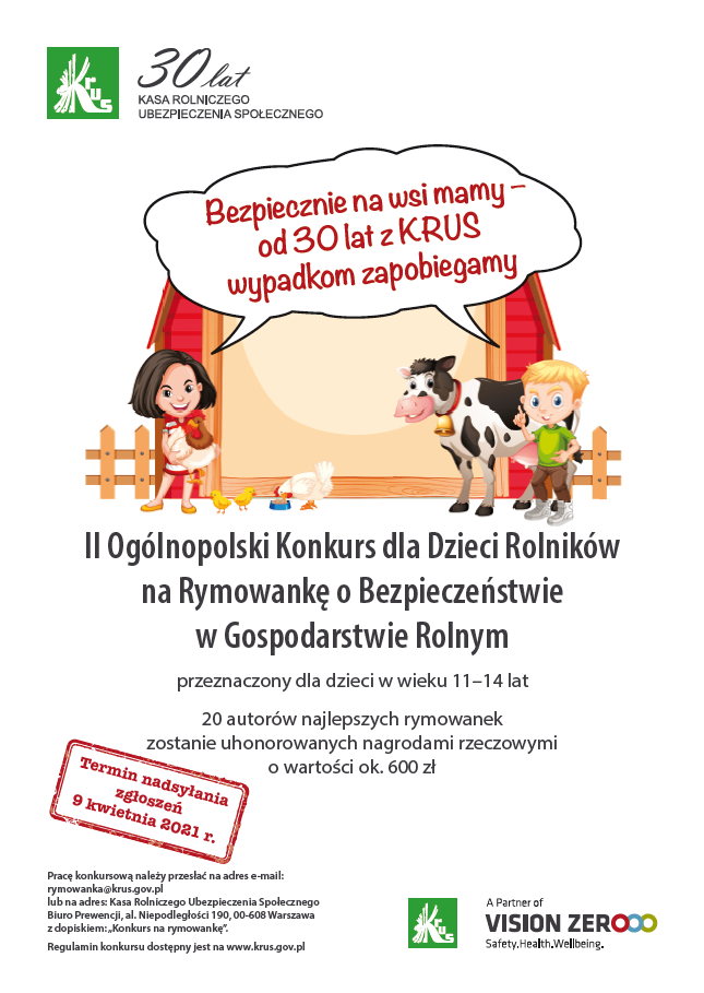 Miniturka artykułu: II Ogólnopolski Konkurs dla Dzieci na Rymowankę o Bezpieczeństwie w Gospodarstwie Rolnym