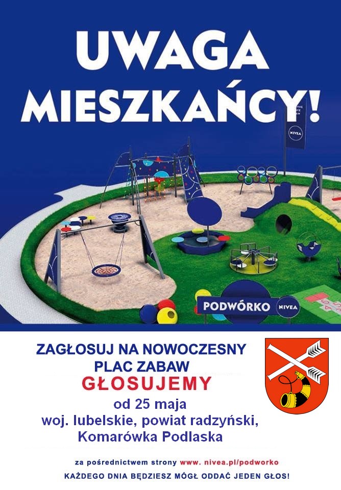Miniturka artykułu: Prosimy o głosy! Budowa placu zabaw przy szkole w Komarówce zależy od nas
