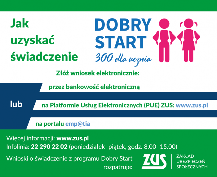 Miniturka artykułu: Dobry Start tylko drogą elektroniczną w ZUS