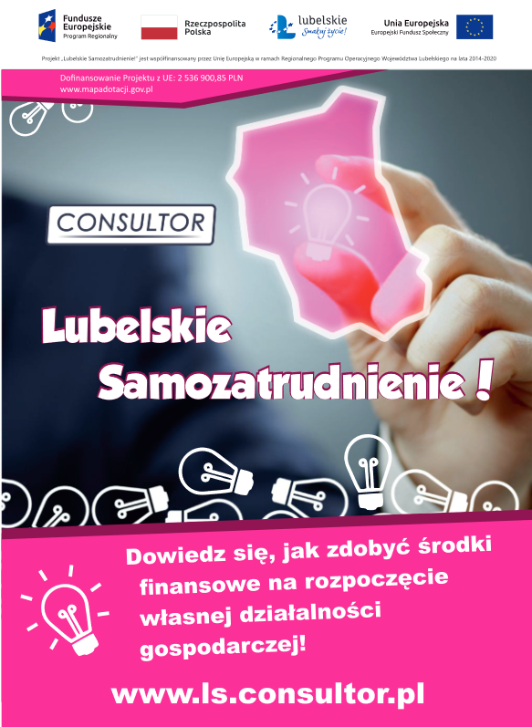 Miniturka artykułu: Firma Consultor Sp. z o.o. zaprasza chętne osoby do udziału w projekcie „Lubelskie Samozatrudnienie!”