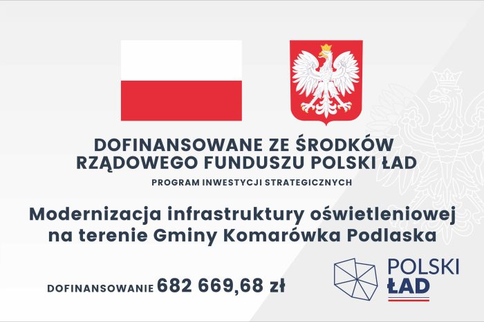 Miniturka artykułu: „Modernizacja infrastruktury oświetleniowej na terenie Gminy Komarówka Podlaska”