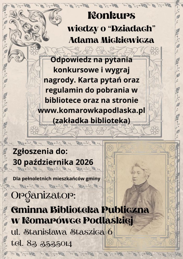 Miniturka artykułu: Konkurs wiedzy o „Dziadach” Adama Mickiewicza