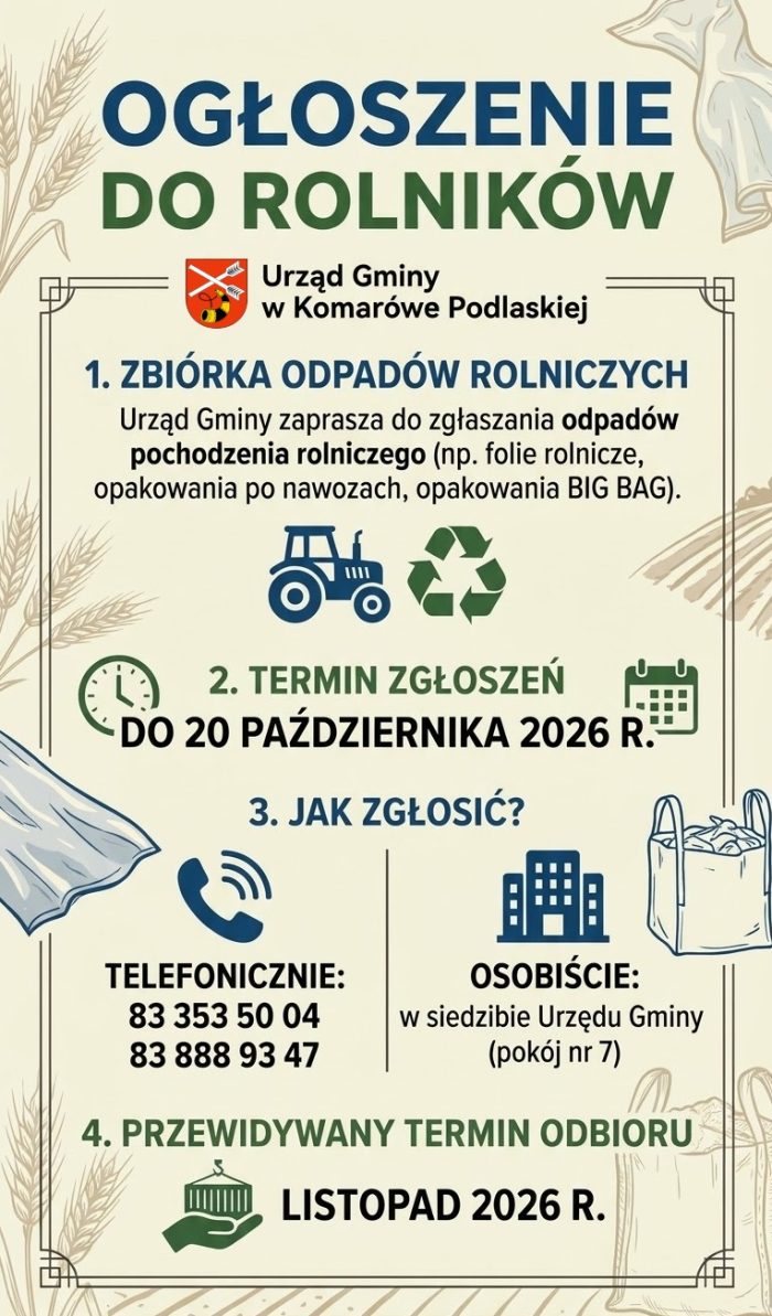Miniturka artykułu: Rolniku! Możesz zgłosić odpady pochodzenia rolniczego